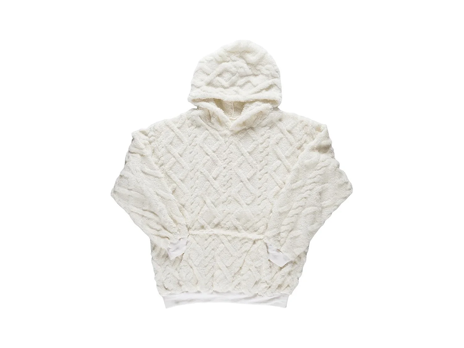 Sweat à Capuche ultra doux blanc avec une poche broderie "femme de ouf"