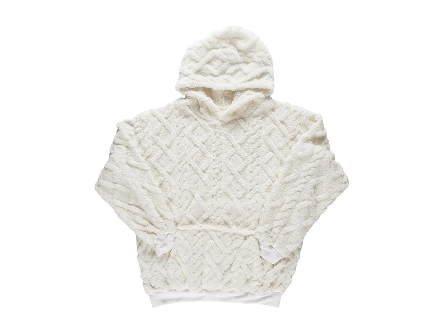 Sweat à Capuche ultra doux blanc avec une poche broderie "femme de ouf"