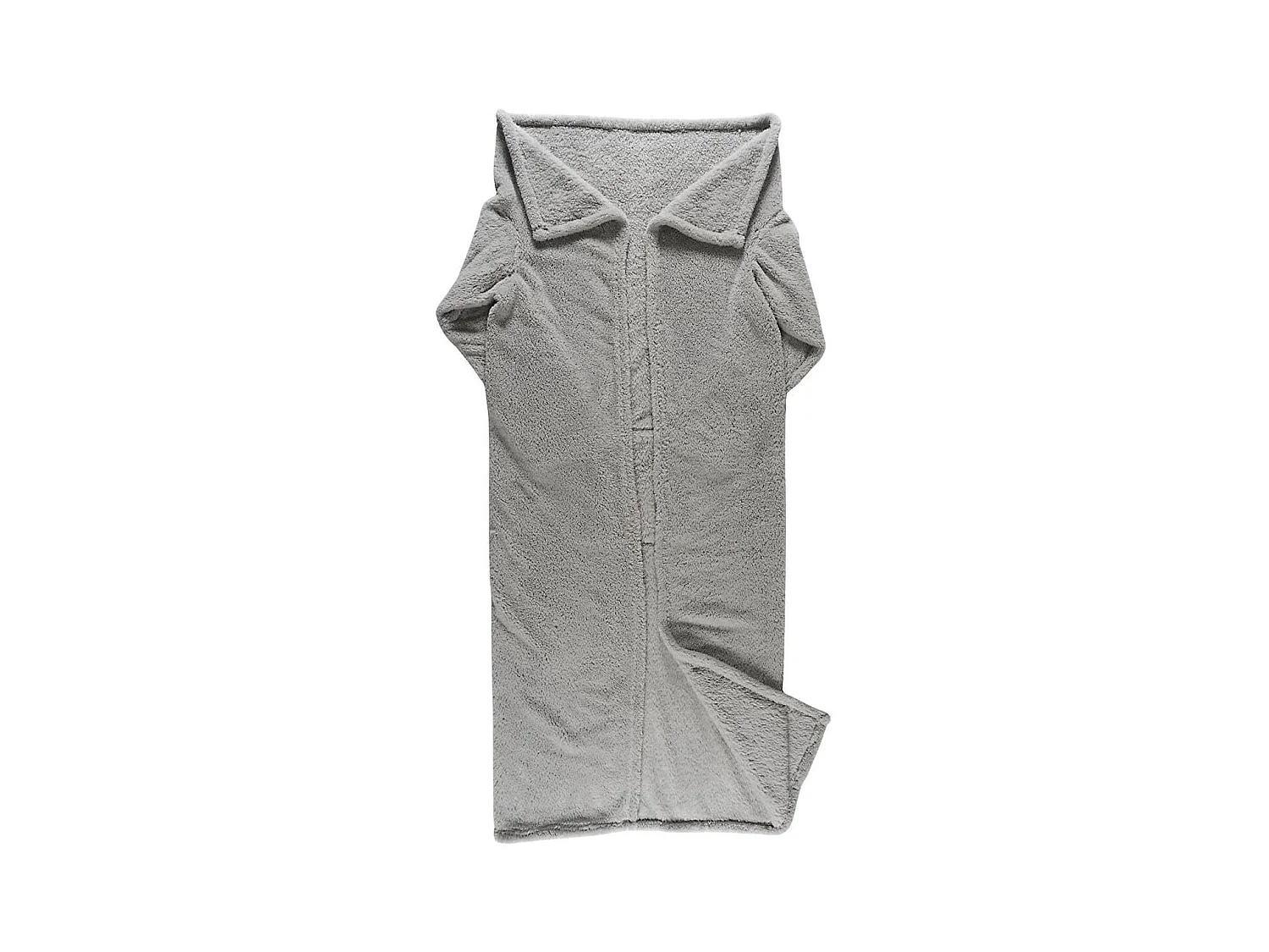 Plaid à manches en polyester ultra doux gris clair (175 x 140 cm)