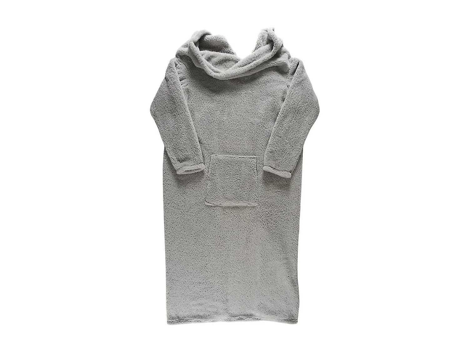 Plaid à manches en polyester ultra doux gris clair (175 x 140 cm)