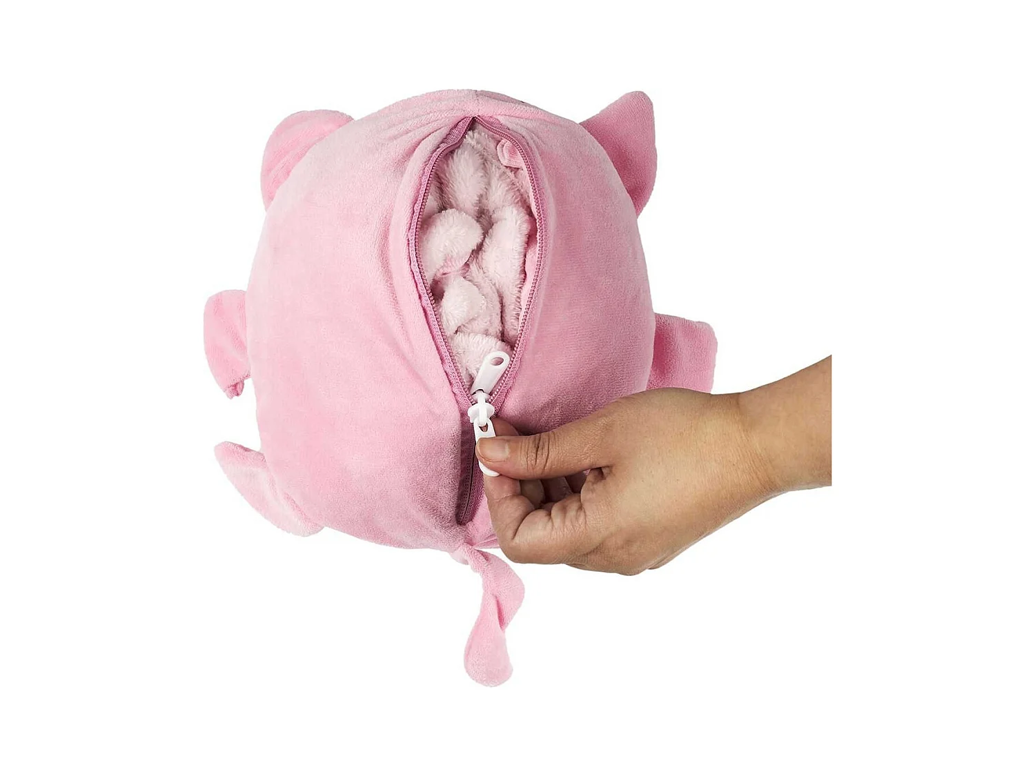 Sweat à Capuche Plaid Chat Rose 4-6ans Pliable en Coussin - NIMALYS