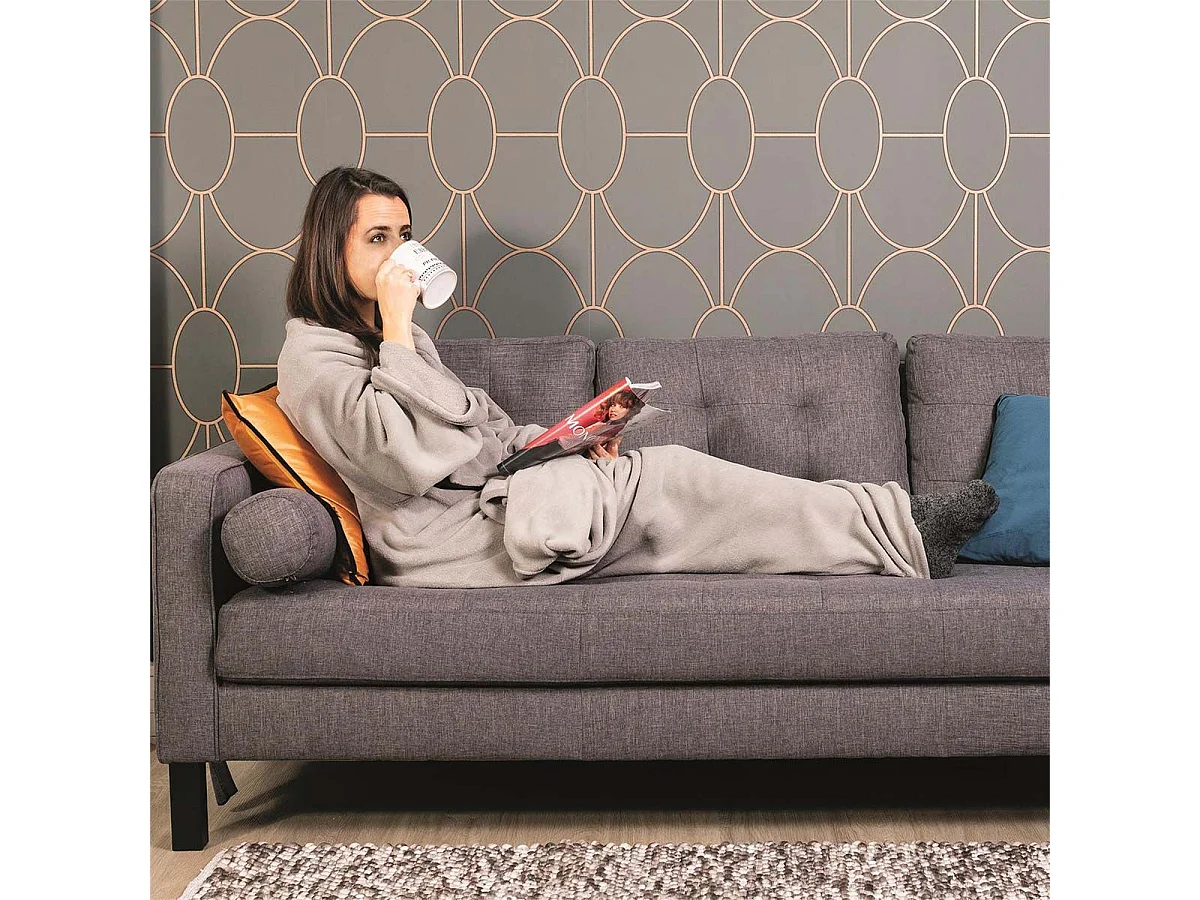 Plaid à Manches Ultra Doux 140x180cm Gris - KYOT