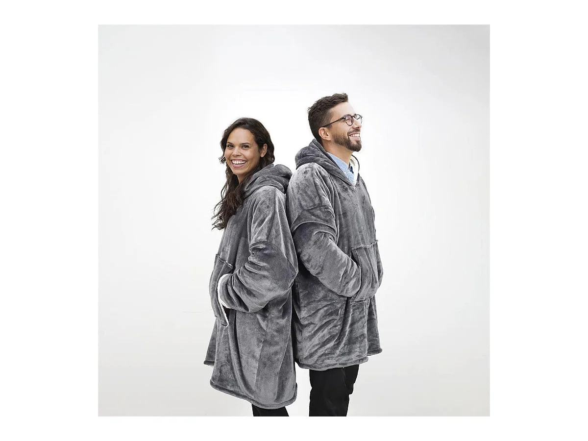 Sweat Gris à Capuche Intérieur Sherpa, Idéal pour Moments Cocooning - SWEET