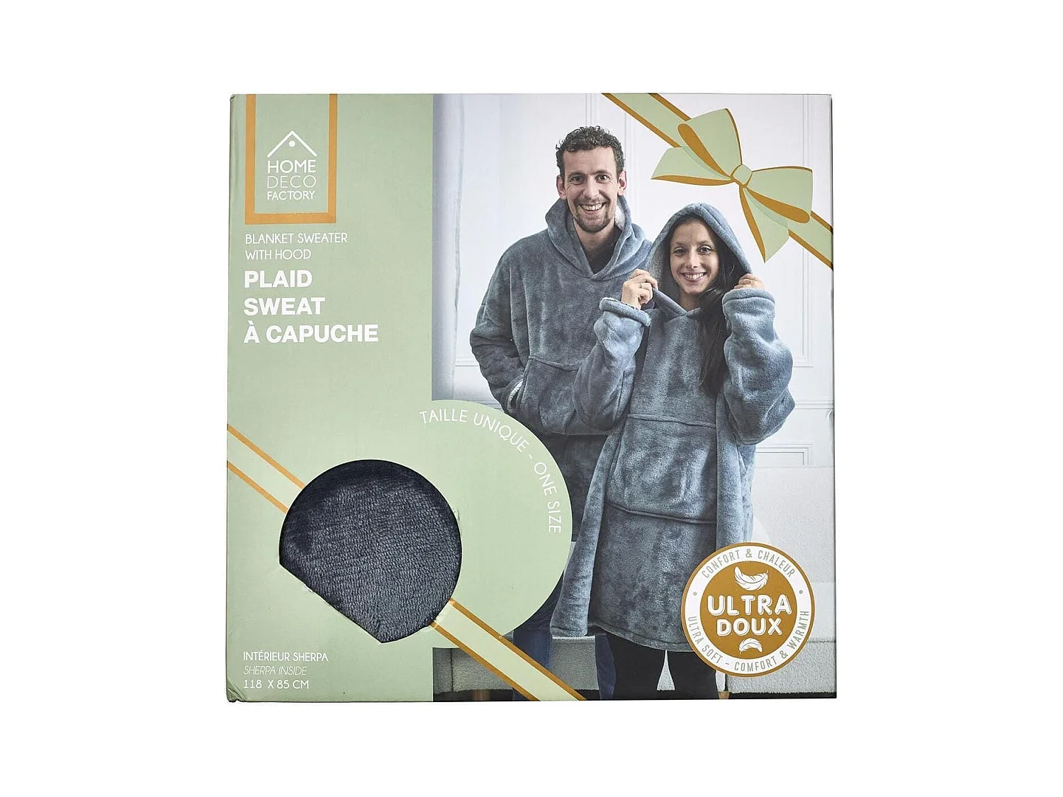 Sweat Gris à Capuche Intérieur Sherpa, Idéal pour Moments Cocooning - SWEET