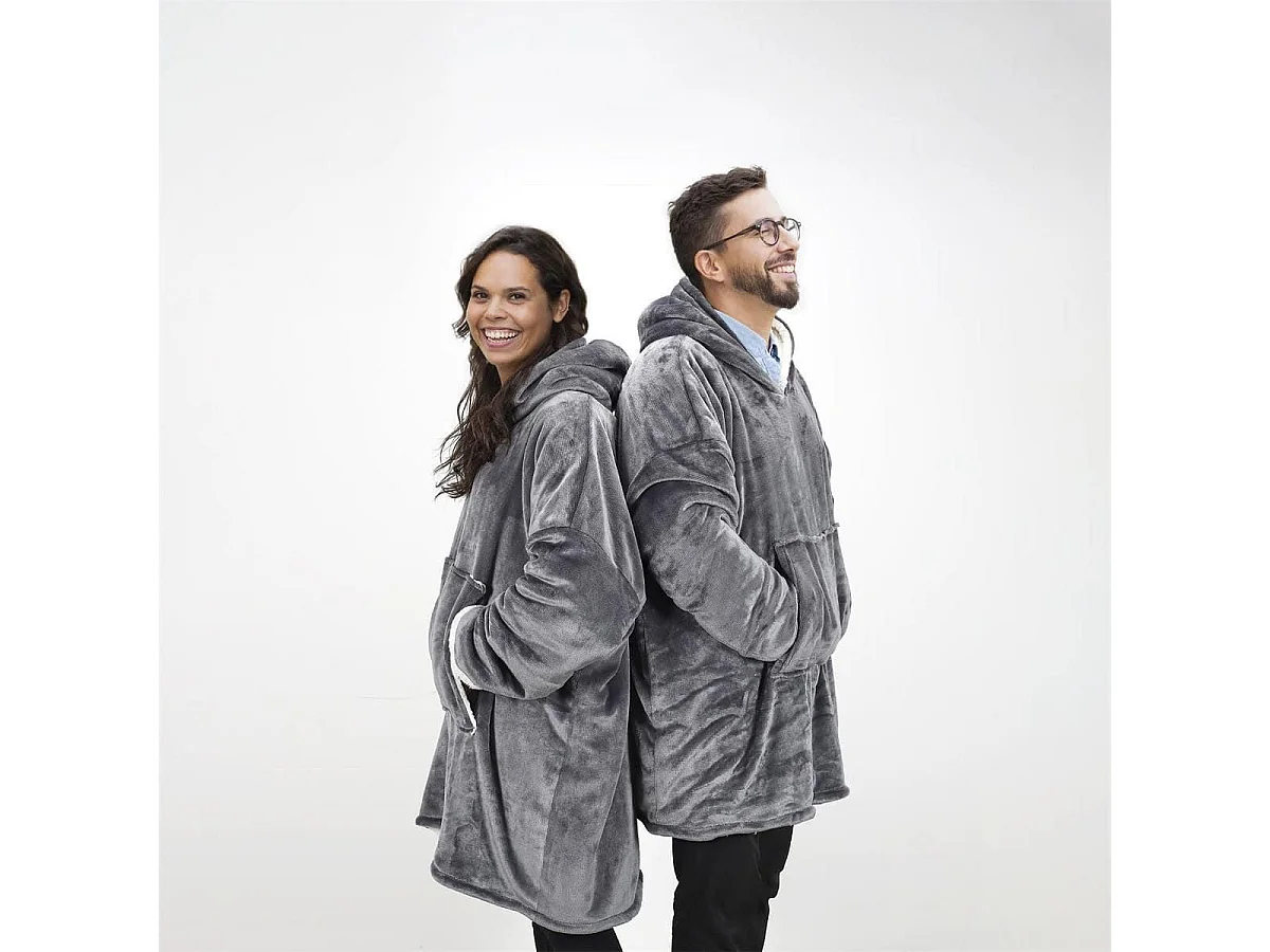 Sweat Gris à Capuche Intérieur Sherpa, Idéal pour Moments Cocooning - SWEET