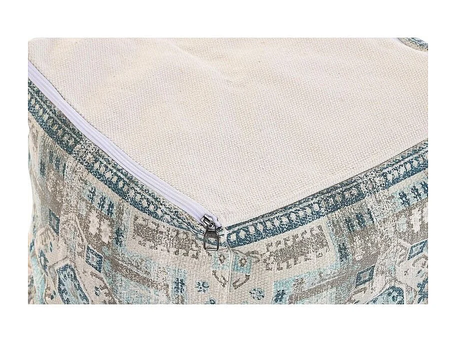 Pouf DKD Home Decor Casablanca Bleu Coton Frange (40 x 40 x 40 cm)