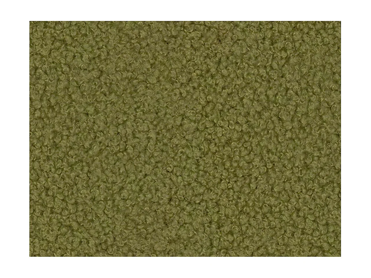 Canapé d'angle convertible FABIO 5 places en tissu bouclette - angle droit - vert kaki