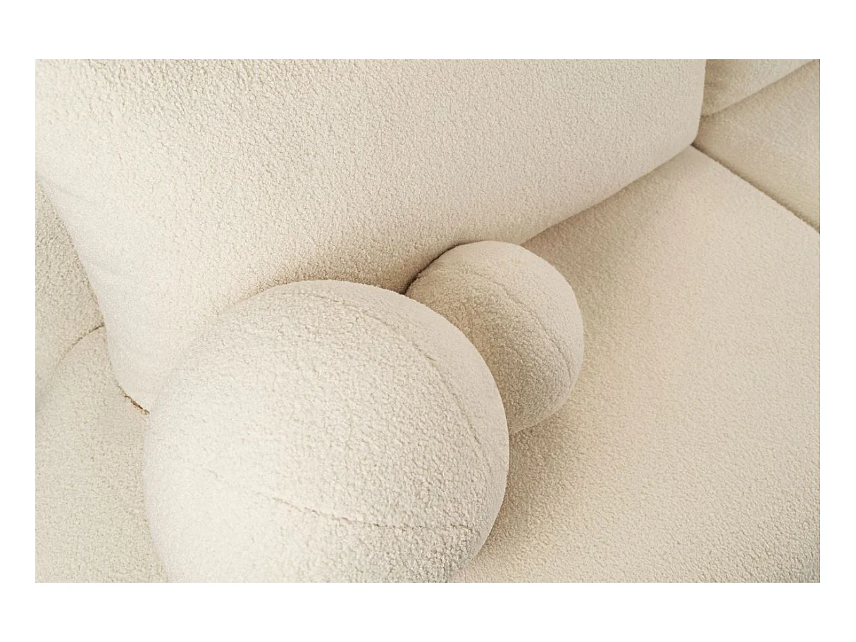 Canapé convertible droit 3 places MERRY en tissu bouclette - noir