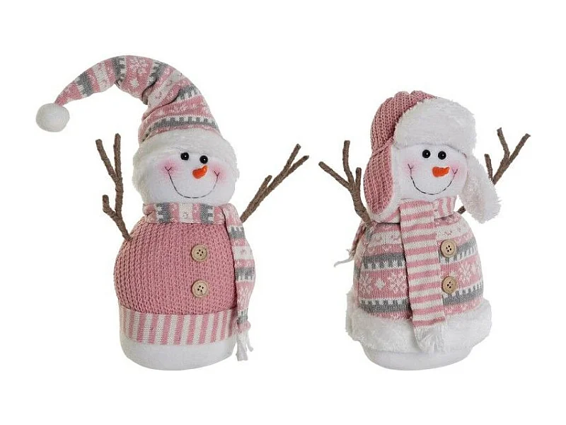 Décoration DKD Home Decor Blanc Marron Rose 30 x 16 x 33 cm (2 Unités)