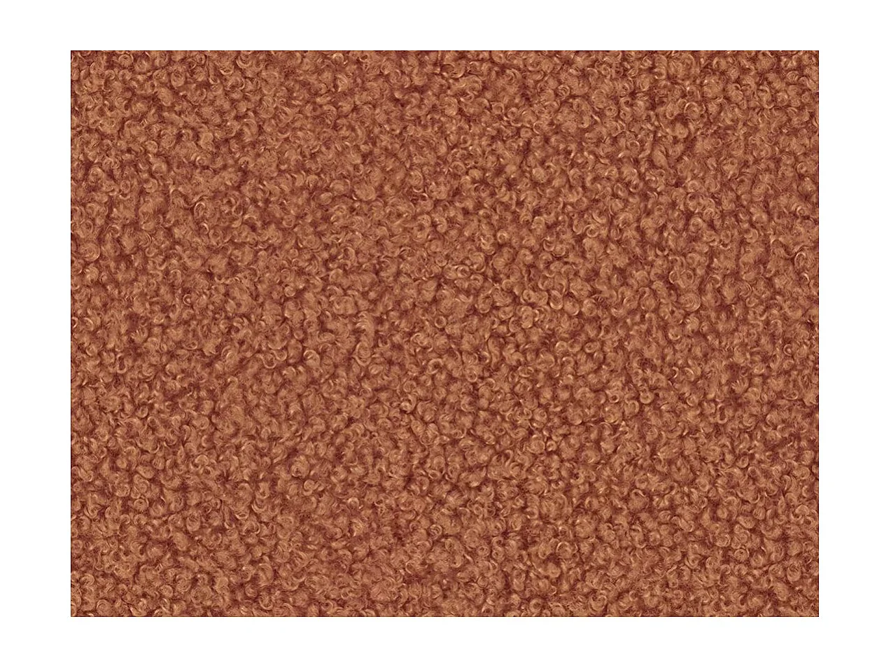 Canapé d'angle convertible FABIO 5 places en tissu bouclette - angle droit - terracotta