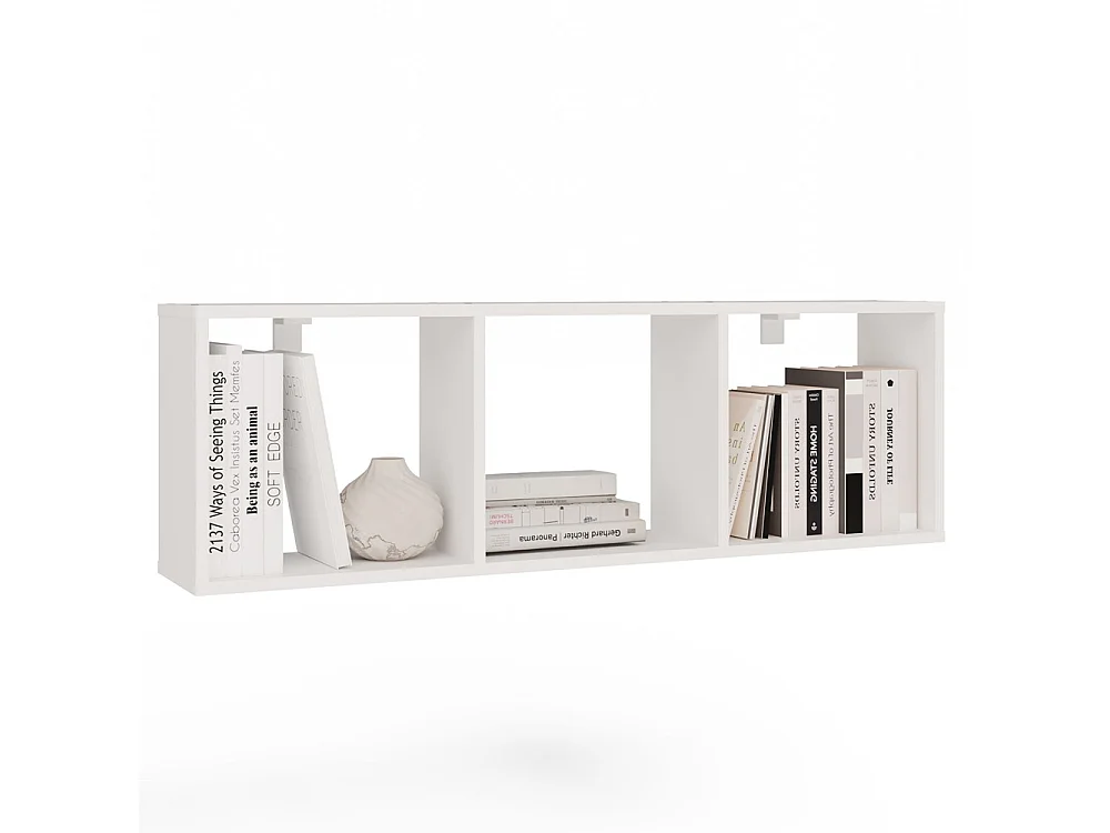 COBI - Mensola da parete design moderno con 3 scomparti - Bianco opaco
