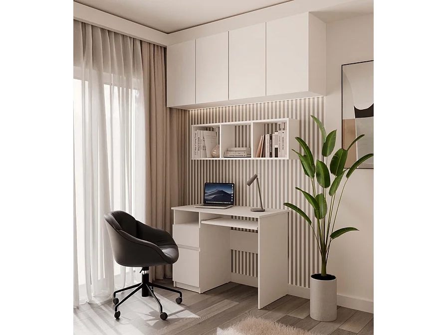 COBI - Mensola da parete design moderno con 3 scomparti - Bianco opaco