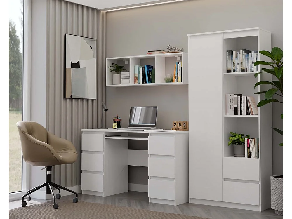 COBI - Mensola da parete design moderno con 3 scomparti - Bianco opaco