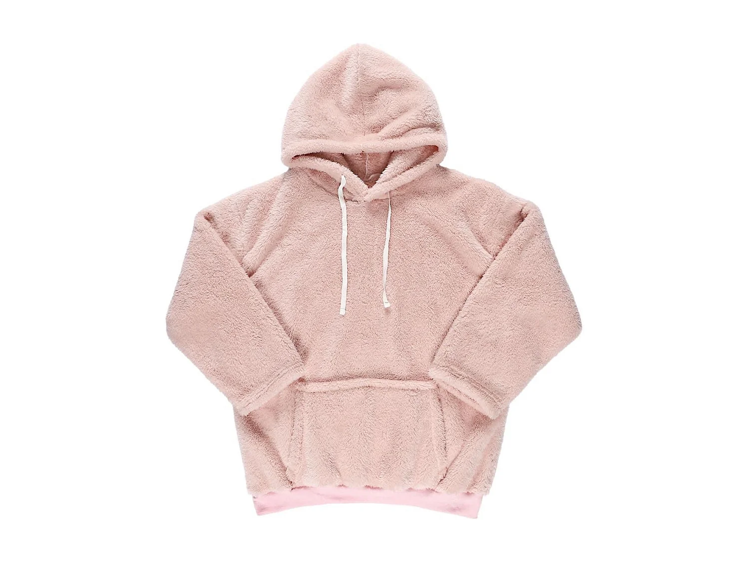 Sweat à Capuche ultra doux rose avec une poche broderie "femme de ouf"