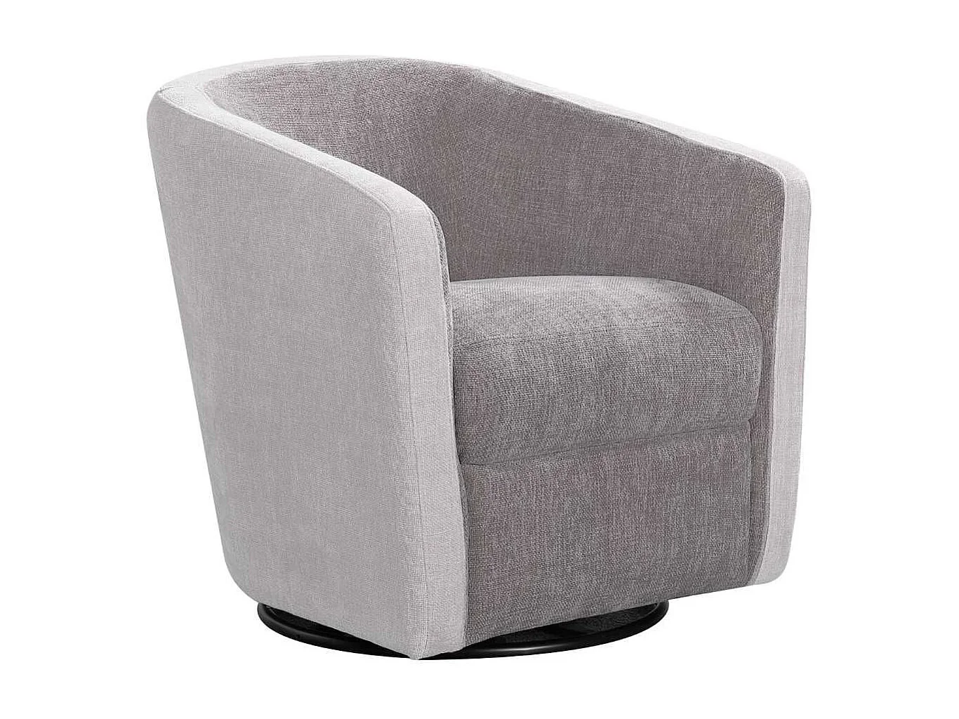 Fauteuil cabriolet pivotant 360° tissu maillé gris foncé et gris clair - GINKO