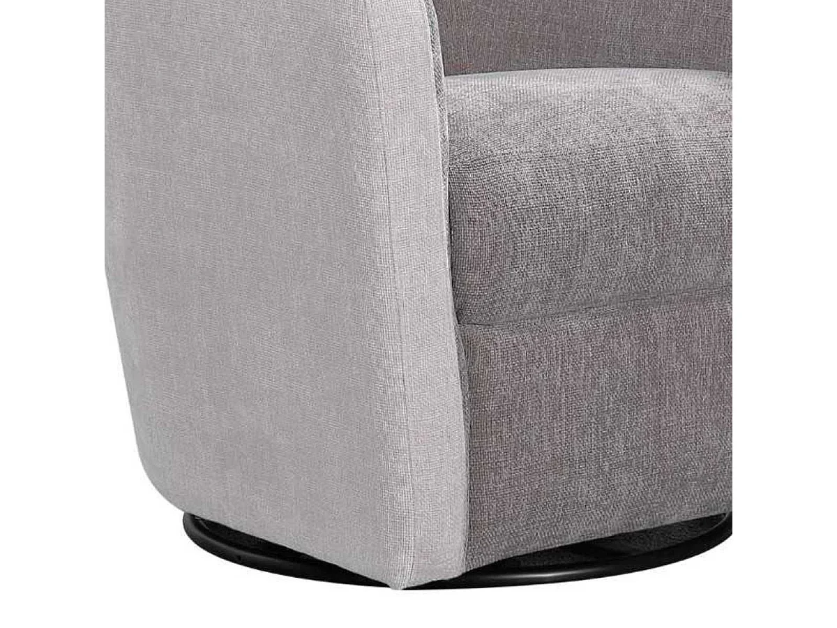Fauteuil cabriolet pivotant 360° tissu maillé gris foncé et gris clair - GINKO