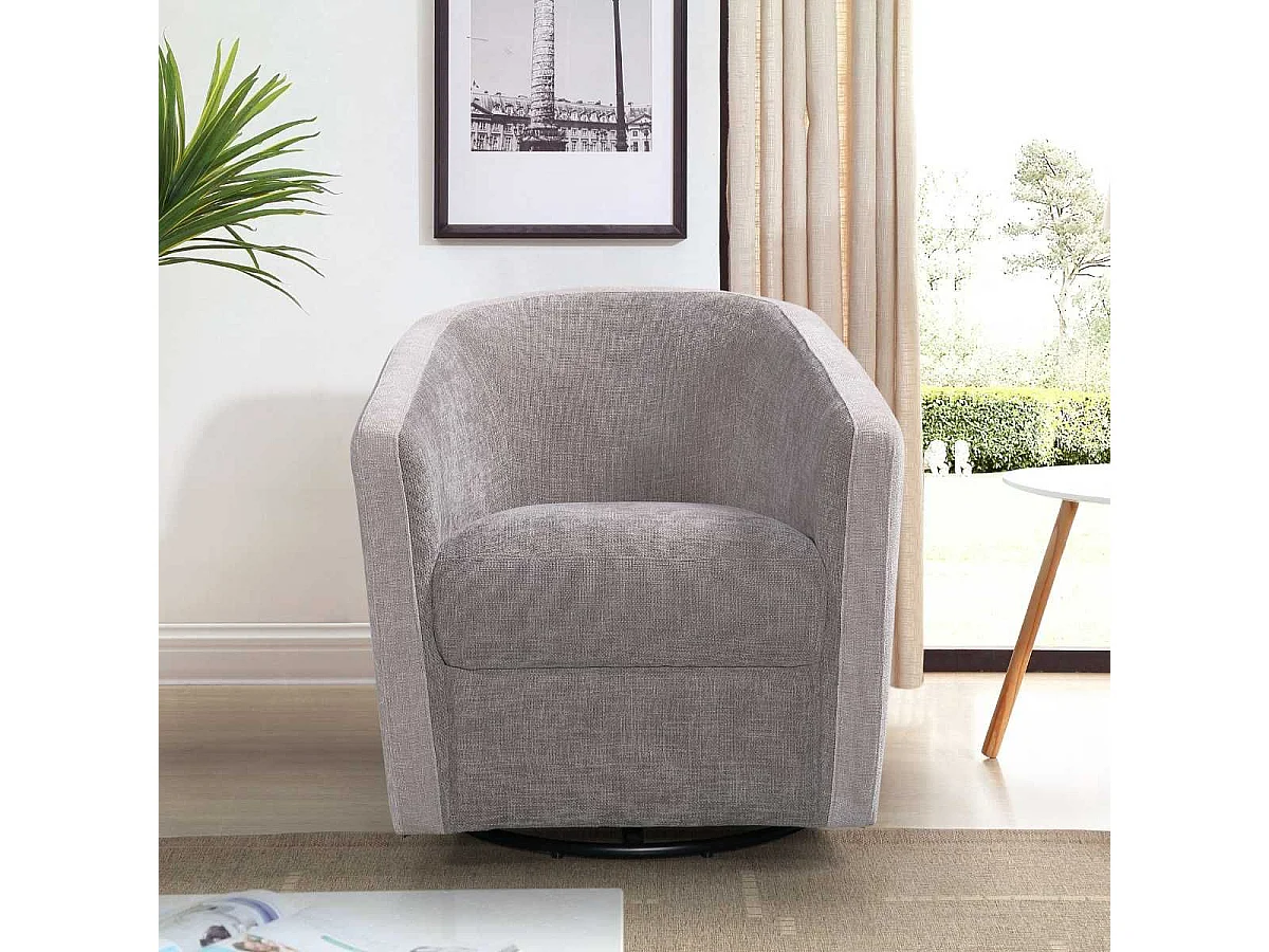 Fauteuil cabriolet pivotant 360° tissu maillé gris foncé et gris clair - GINKO