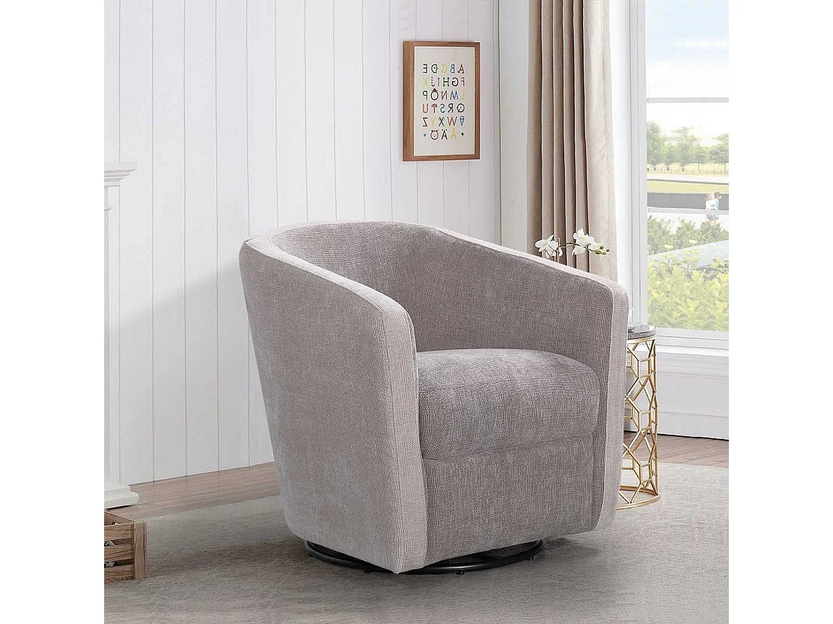 Fauteuil cabriolet pivotant 360° tissu maillé gris foncé et gris clair - GINKO