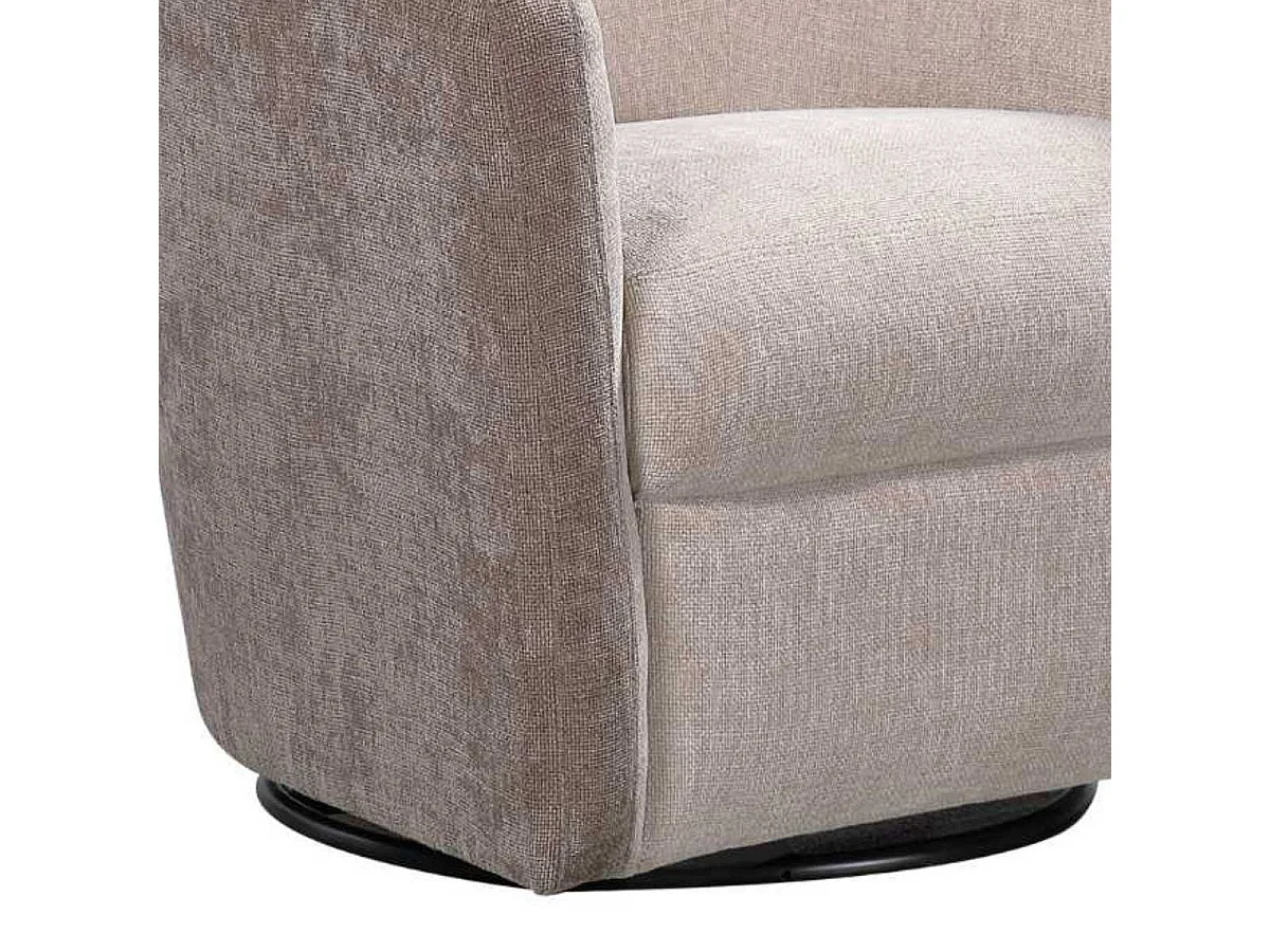 Fauteuil cabriolet pivotant 360° tissu maillé ultra doux bicolore beige - GINKO