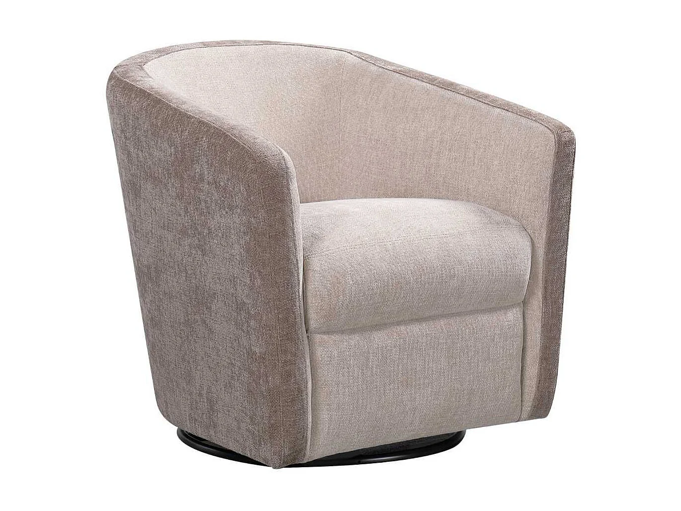 Fauteuil cabriolet pivotant 360° tissu maillé ultra doux bicolore beige - GINKO