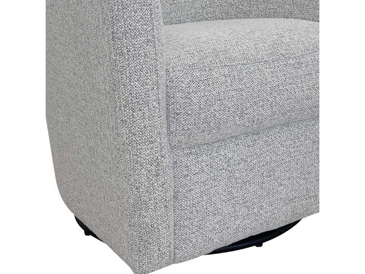 Fauteuil cabriolet pivotant 360° tissu maillé gris galet - GINKO