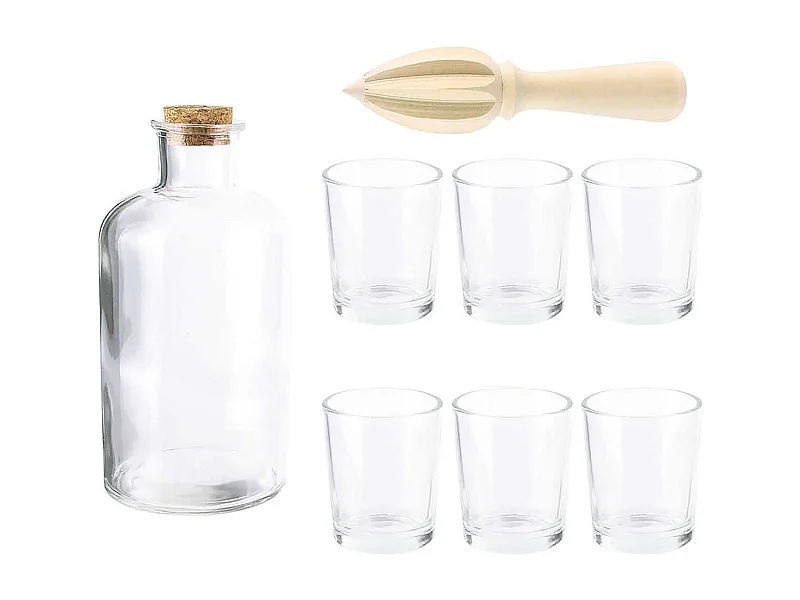 Coffret Rhumerie avec 1 Carafe 6 verres et Presse-Agrumes - MOJITO