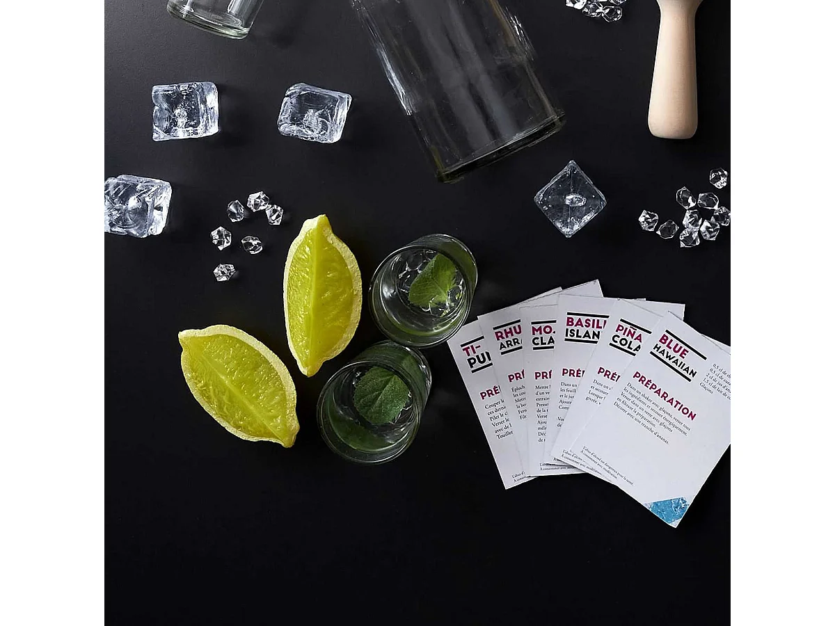 Coffret Rhumerie avec 1 Carafe 6 verres et Presse-Agrumes - MOJITO