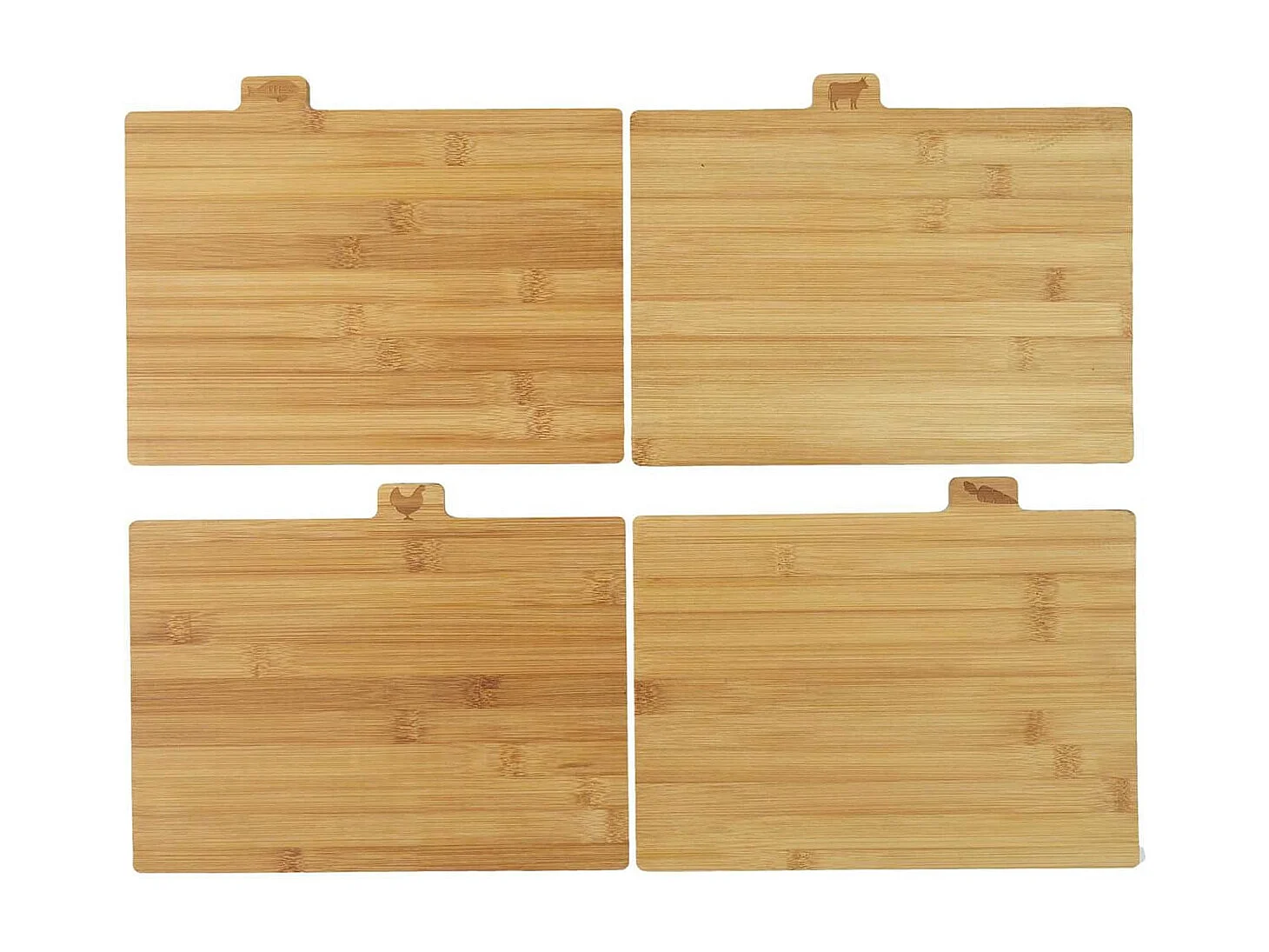 Lot de 4 Planches à Découper avec Socle Métal Noir - DESCO