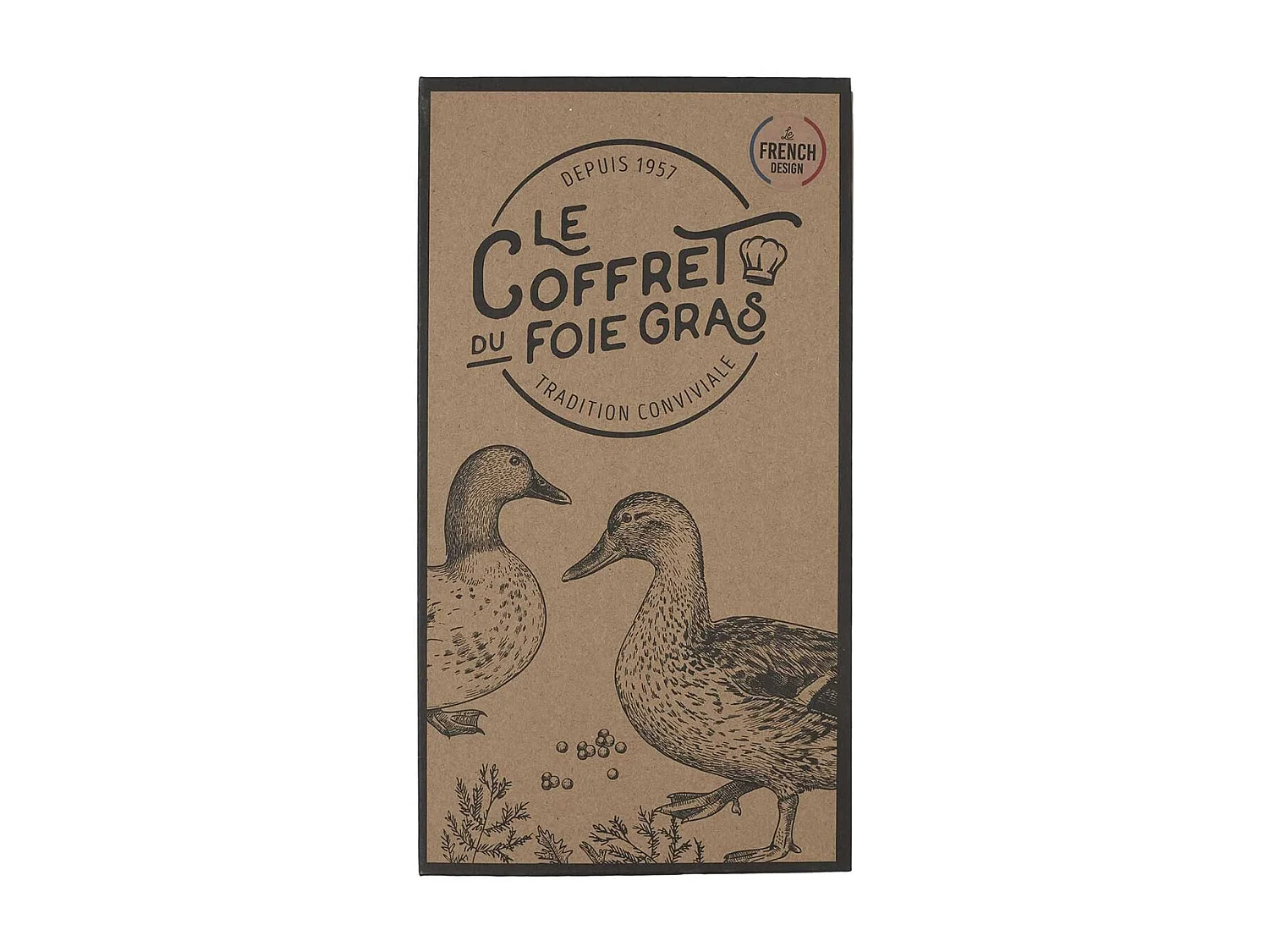 Coffret Découpe Foie Gras avec Lyre et Planche Bois - HATEA