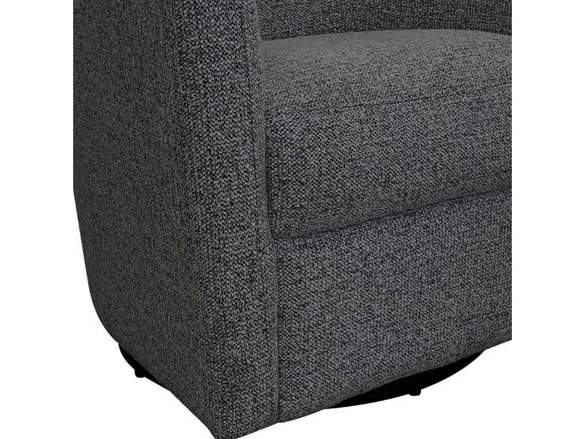 Fauteuil cabriolet pivotant 360° tissu maillé gris carbone - GINKO