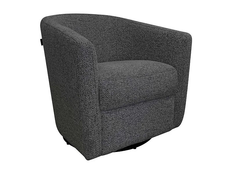 Fauteuil cabriolet pivotant 360° tissu maillé gris carbone - GINKO