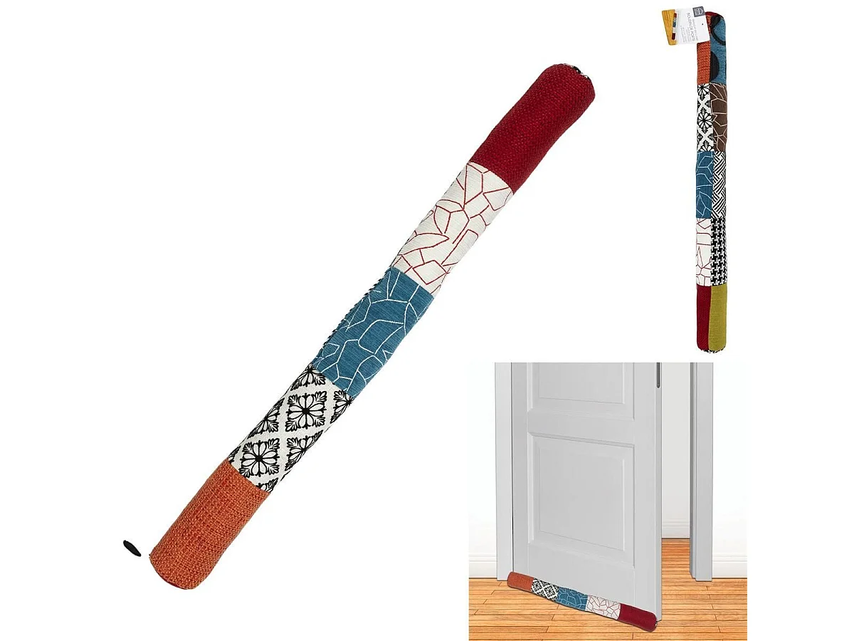 Boudin de Porte Patchwork Multicolore 80x7 cm, Empêche Courants d'Air et Économise l'Énergie - FIORA