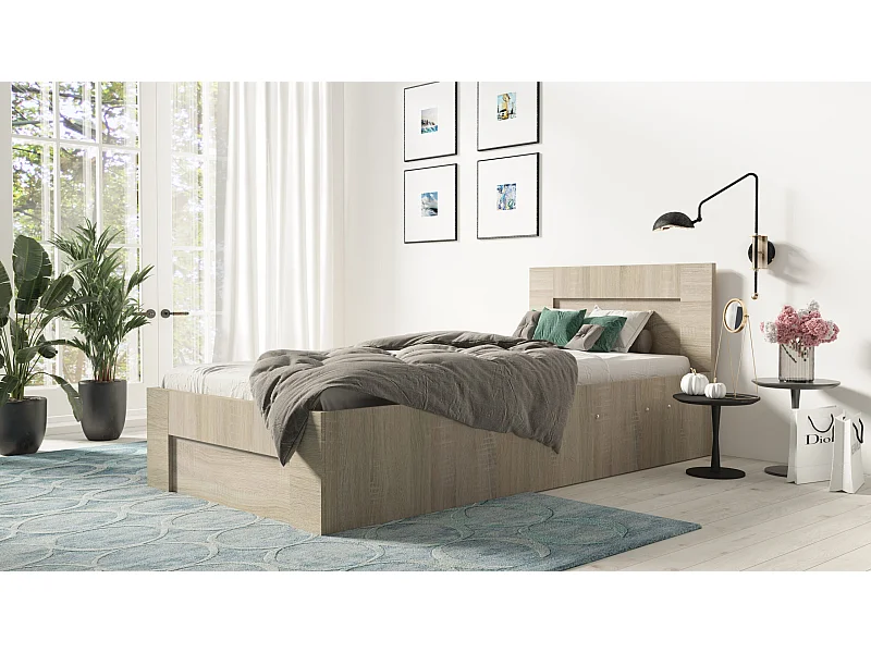 Bed 100 cm x 200 cm met zijopening | SONOMA | Opbergruimte + Lattenbodem
