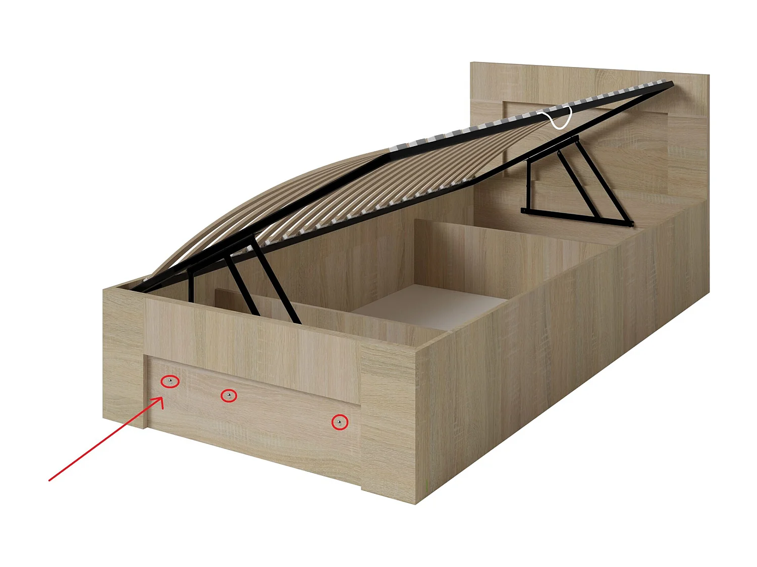 Bett 100 cm x 200 cm mit seitlicher Öffnung | TRUFFEL | Stauraum + Lattenrost