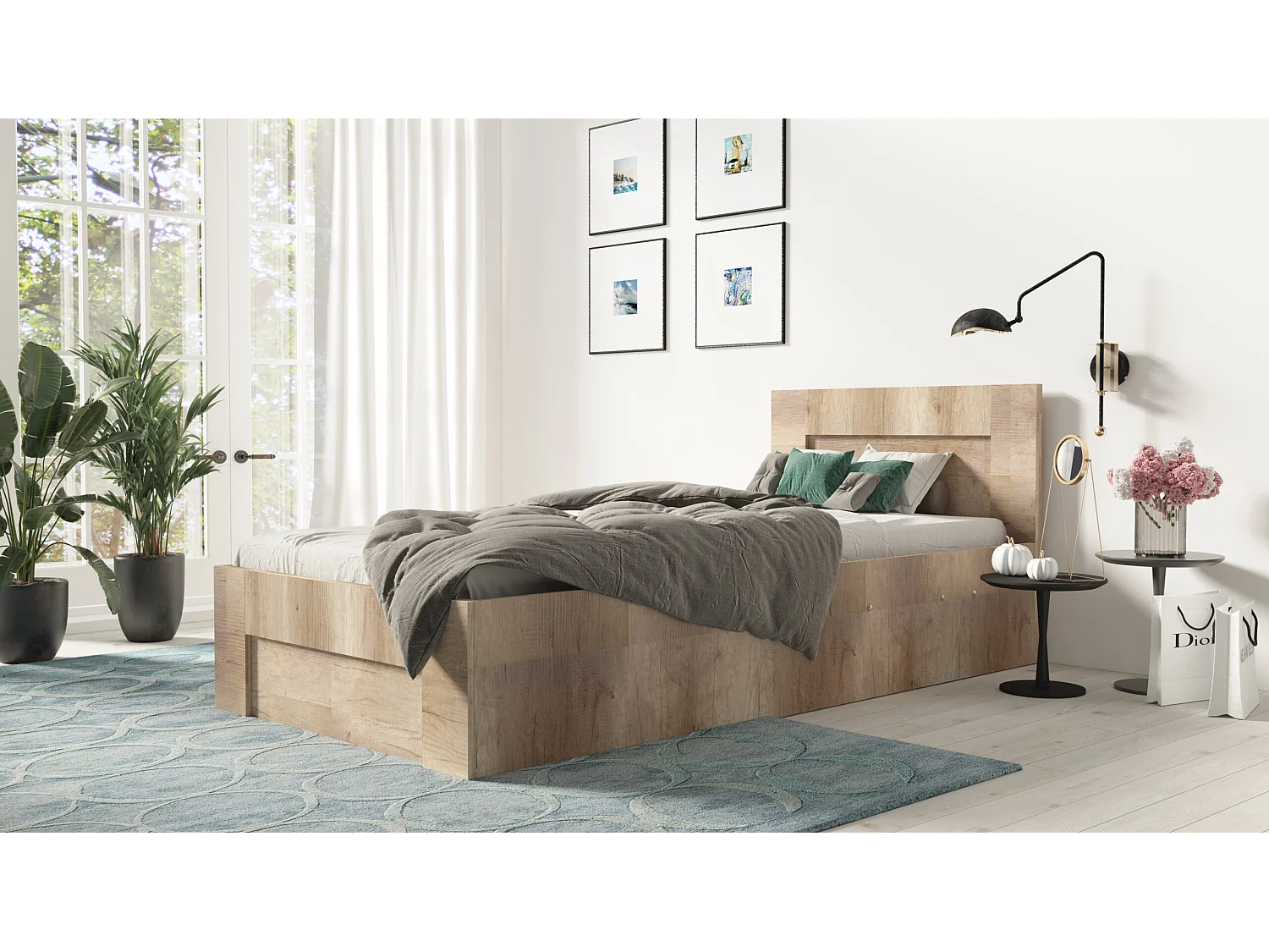 Bett 100 cm x 200 cm mit seitlicher Öffnung | CANYON | Stauraum + Lattenrost