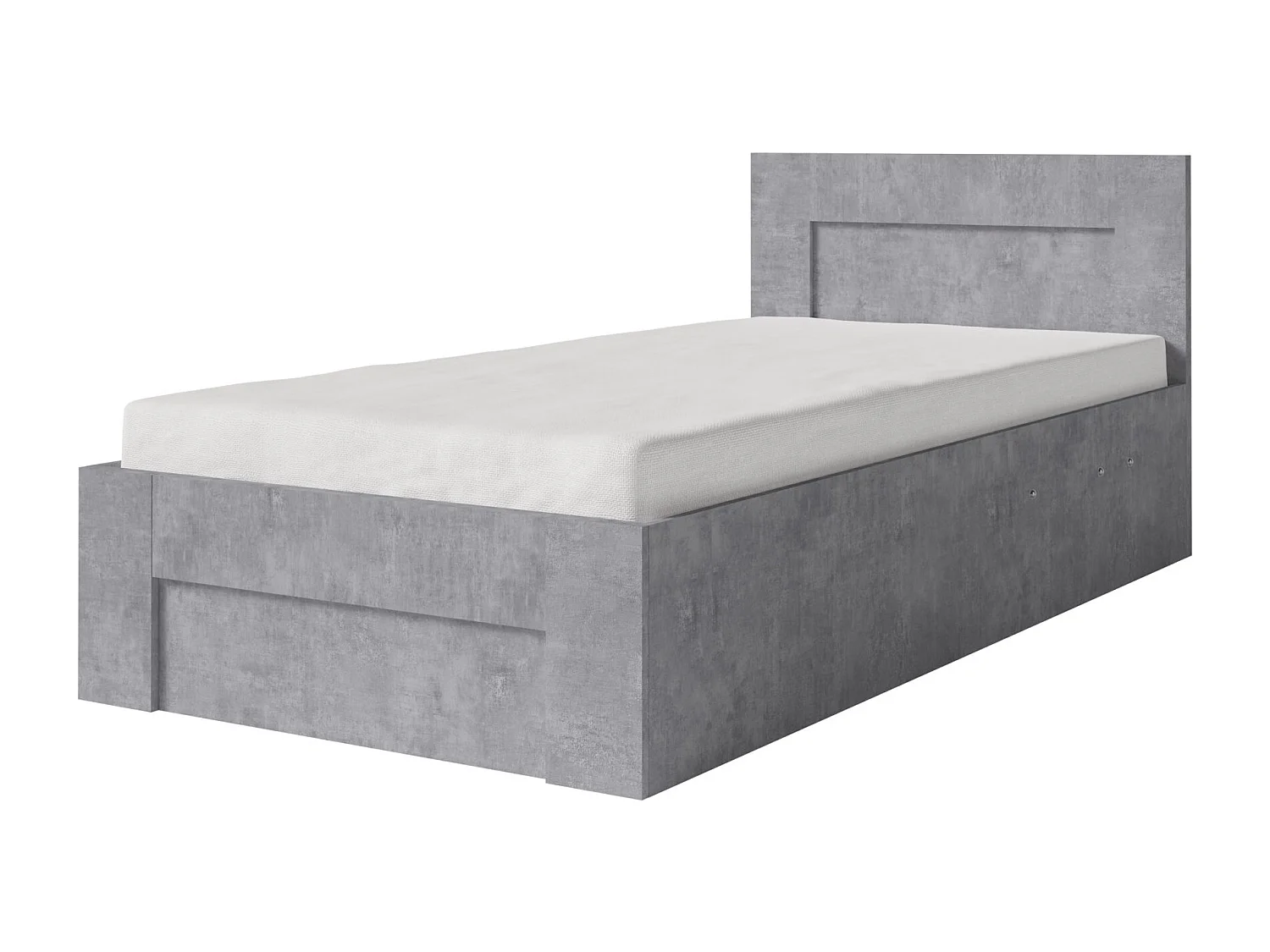 Bett 100 cm x 200 cm mit seitlicher Öffnung | BETON | Stauraum + Lattenrost