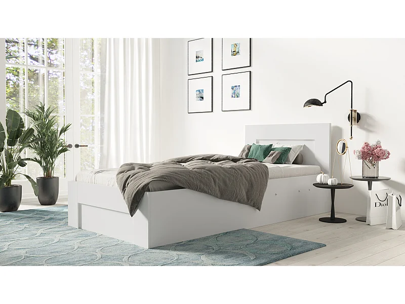 Łóżko 100cm x 200cm Otwierane z boku | BIAŁE | Pojemnik + Stelaż