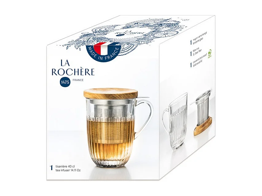 Tisanière Ouessant 40 cl Gehärtetes Glas Edelstahl - La Rochère