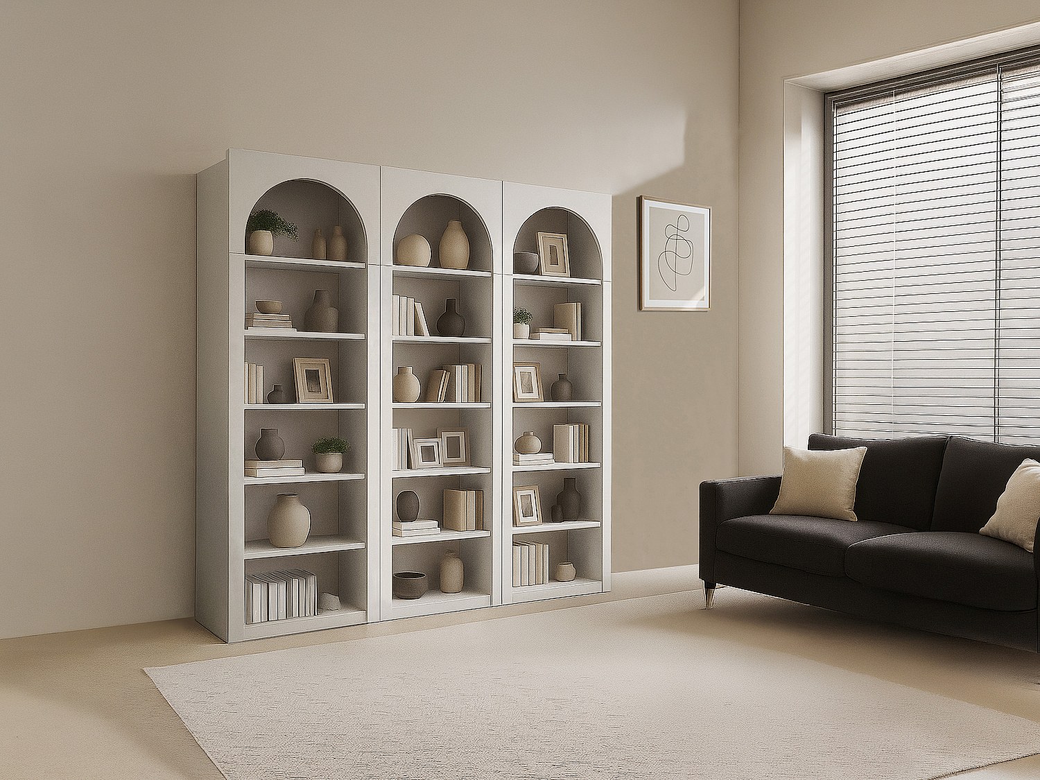 Set aus 3 Bücherregalen mit 6 Fächern – Beige – CYMORA günstig online kaufen