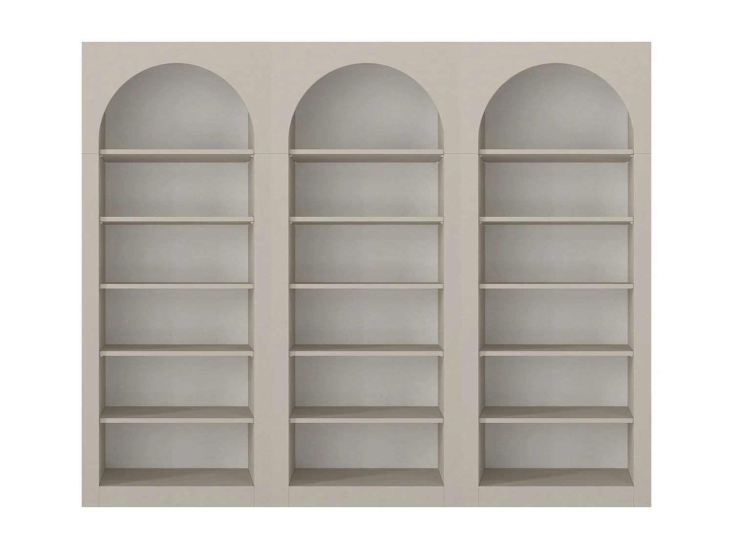 Lot de 3 bibliothèques avec 6 niches - Beige - CYMORA