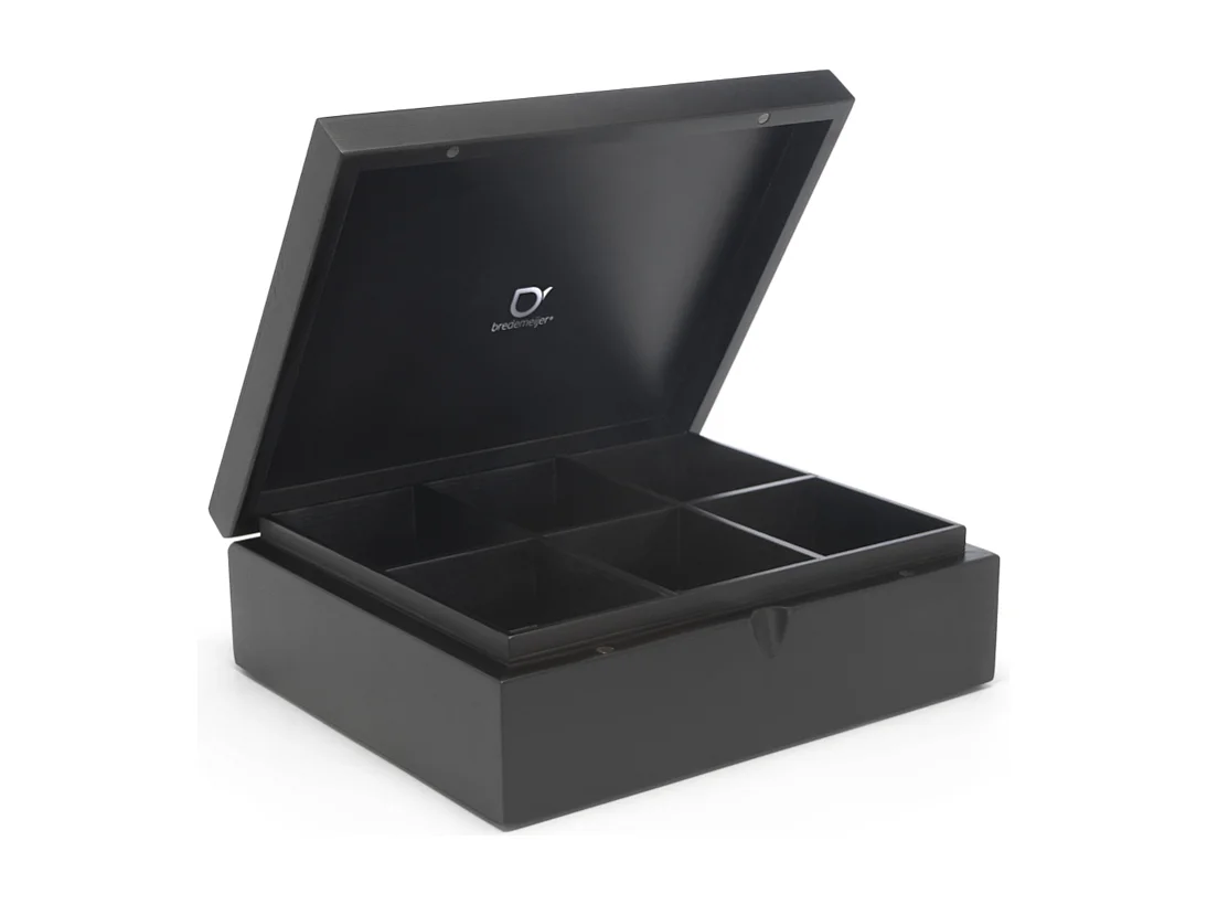 Universal - Coffret noir avec 6 boîtes à thé