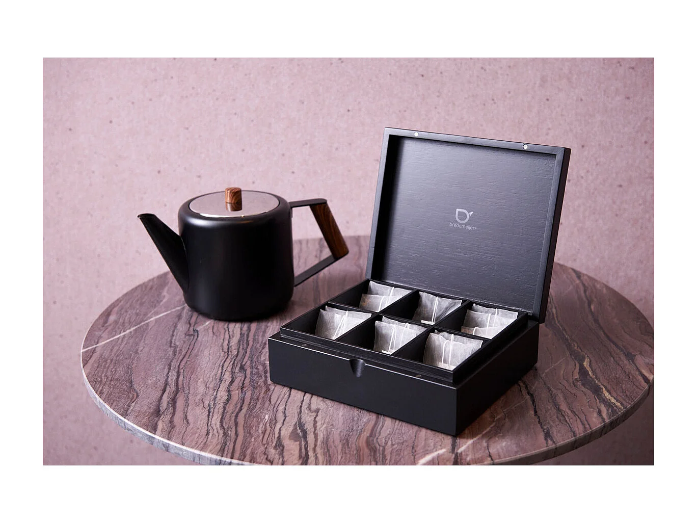 Universal - Coffret noir avec 6 boîtes à thé