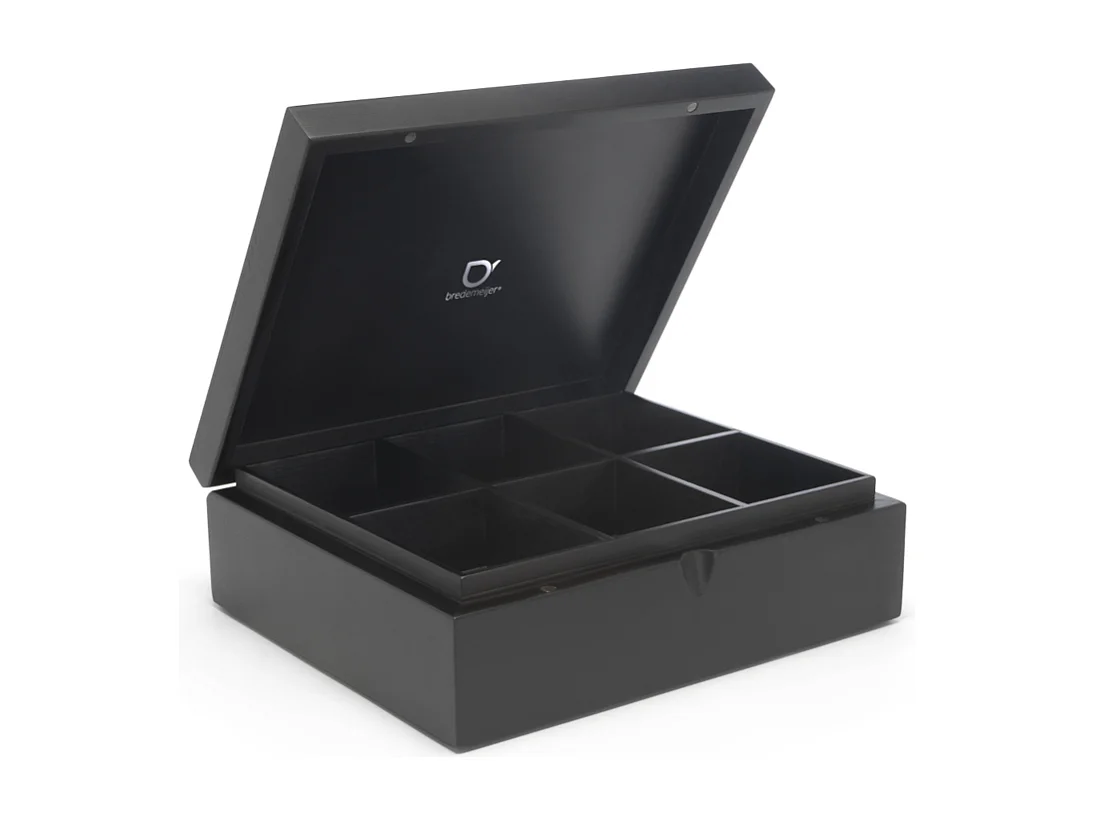 Universal - Coffret noir avec 6 boîtes à thé