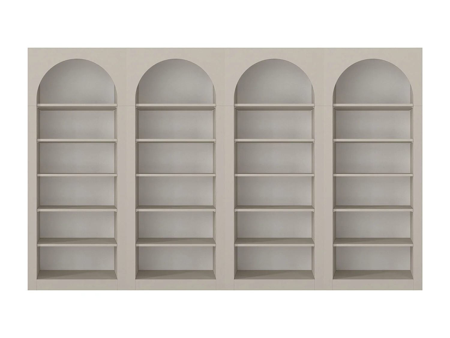 Lot de 4 bibliothèques avec 6 niches - Beige - CYMORA