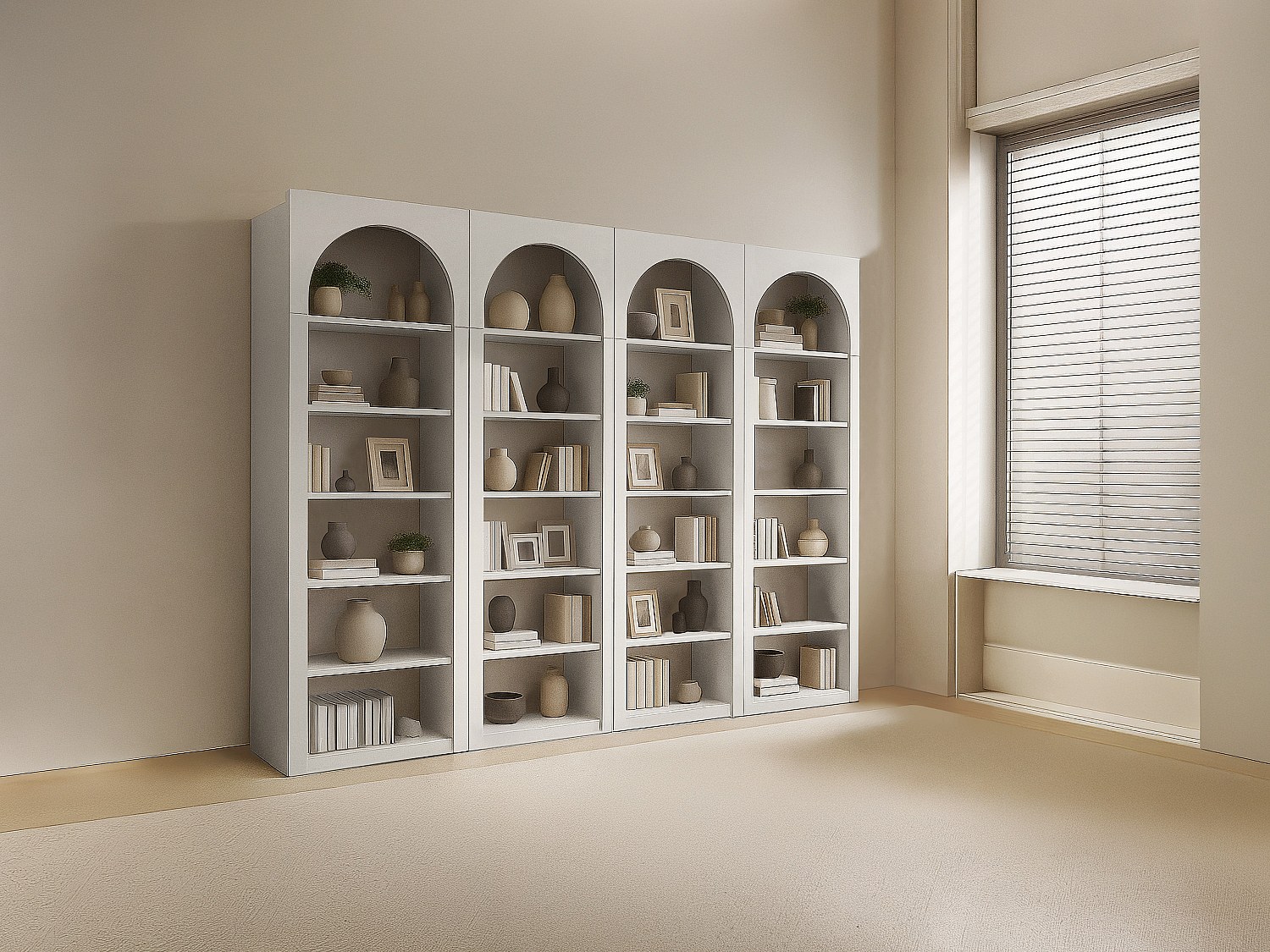 Set aus 4 Bücherregalen mit 6 Fächern – Beige – CYMORA günstig online kaufen