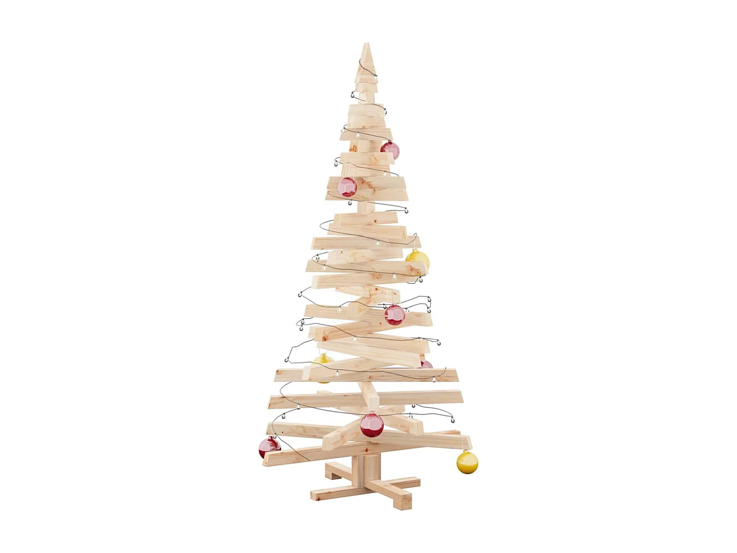 Arbres de Noël avec support Naturel 150 cm Bois massif en pin