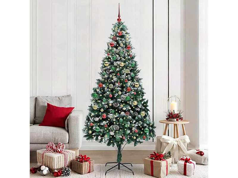 Sapin de Noël artificiel Vert 210 cm PVC, Acier et Plastique
