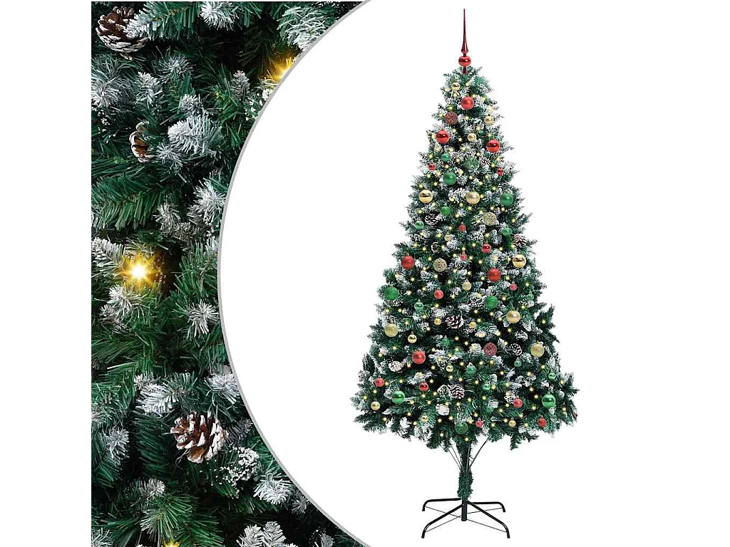 Sapin de Noël artificiel Vert 210 cm PVC, Acier et Plastique