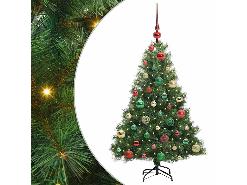 Sapin de Noël artificiel avec 150 LED Vert 120 cm PE et PVC