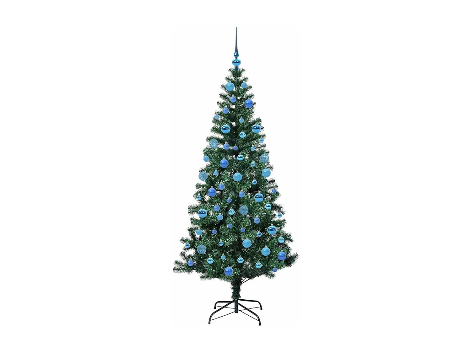 Albero di Natale artificiale preilluminato verde 180 cm PVC e metallo